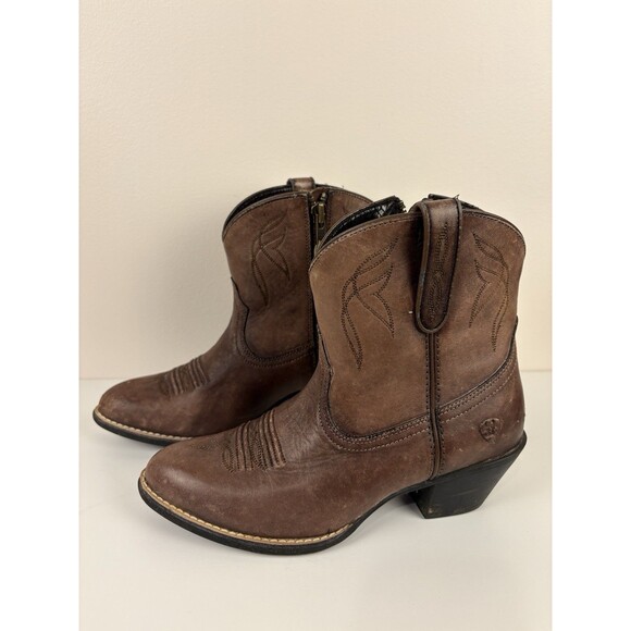Ariat Shoes - Ariat Women’s Brown Leather Western Ankle Boots Zip US 6.5 EU 37